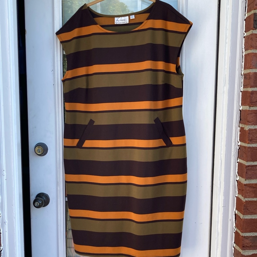 LINEA Louis Dell'olio Striped Sheath Dress XL